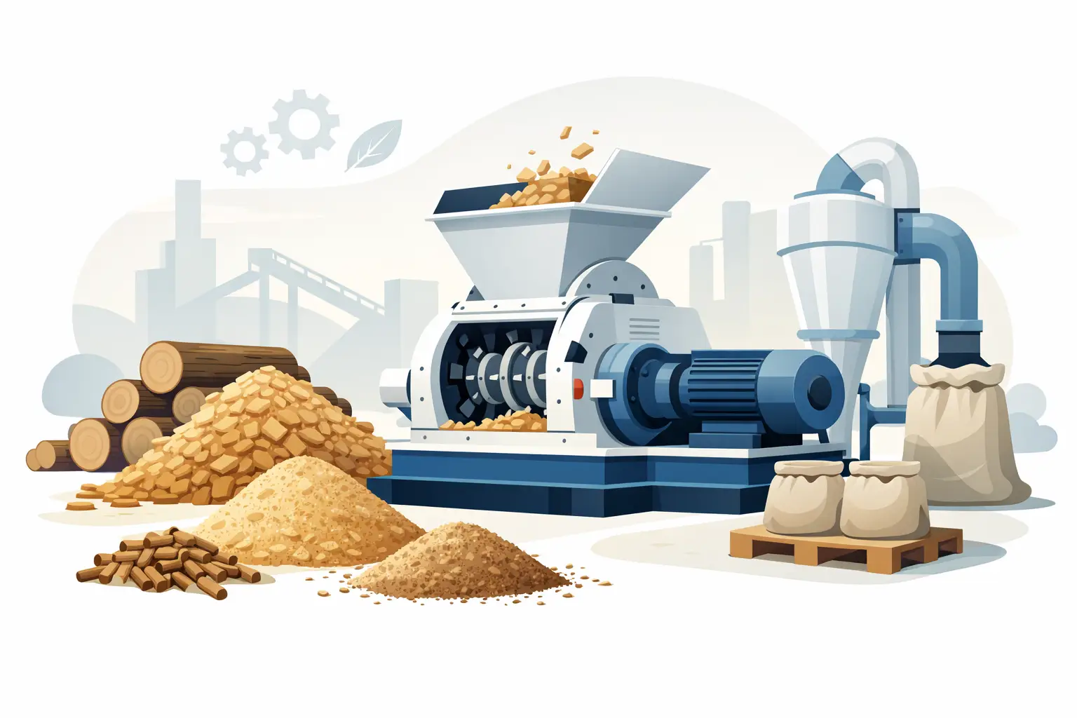 Wood Hammer Mill Machine for Fine Output