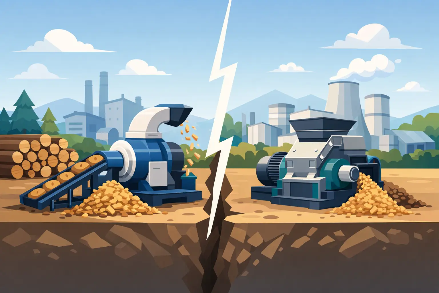 Wood Grinder vs Hammer Mill for Biomass Plants