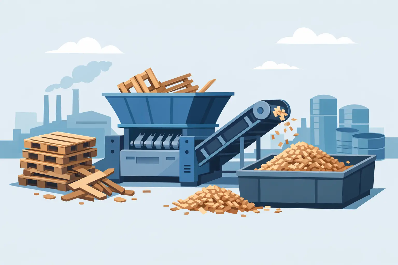 How to Shred Pallet Waste for Industrial Use