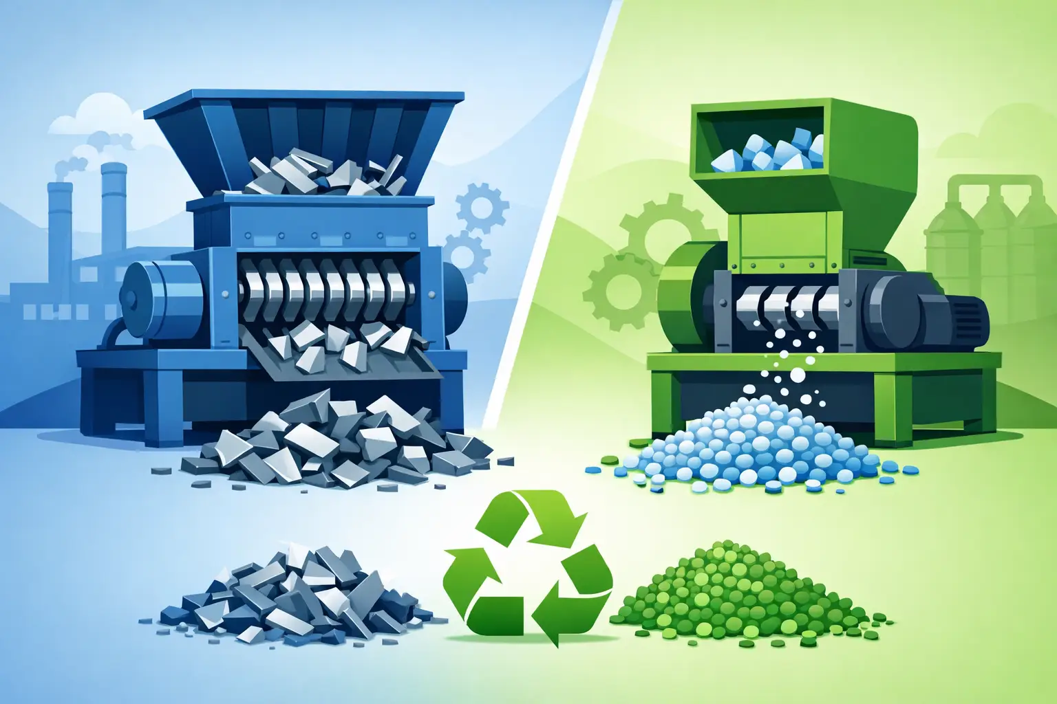 Industrial Shredder Versus Granulator for Recycling